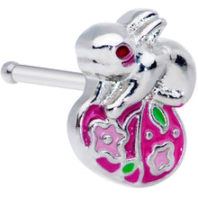 Load image into Gallery viewer, 20G 1/4 Pink Gem Pink Easter Egg Easter Bunny Nose Bone
