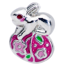 Load image into Gallery viewer, 20G 1/4 Pink Gem Pink Easter Egg Easter Bunny Nose Bone

