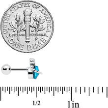 Load image into Gallery viewer, 16G 1/4 Clear Blue Gem Saturn Star Cartilage Tragus Earring
