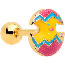 Load image into Gallery viewer, 16G 1/4 Gold Tone Red Fancy Easter Chick Cartilage Tragus Earring
