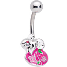 Load image into Gallery viewer, Pink Gem Pink Egg Easter Bunny Belly Ring
