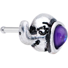 Load image into Gallery viewer, 20G 1/4 Blue Faux Opal Elegant Elephant Nose Bone
