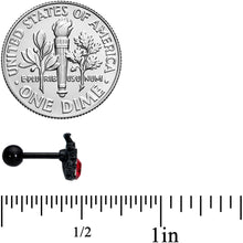 Load image into Gallery viewer, 16G 1/4 Red Gem Black Spider Halloween Cartilage Tragus Earring
