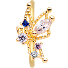 Load image into Gallery viewer, 20G 5/16 Clear CZ Gem Gold Tone Star Angel Christmas Nose Hoop
