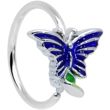 Load image into Gallery viewer, 20G 5/16 Beautiful Blue Butterfly Nose Hoop
