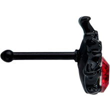 Load image into Gallery viewer, 20G 1/4 Red Gem Black Halloween Spider Nose Bone
