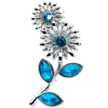 Load image into Gallery viewer, 16G 1/4 Blue Gem Sunflower Blossoms Cartilage Tragus Earring
