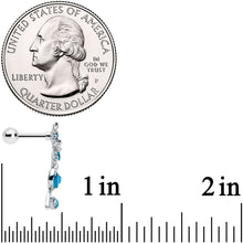 Load image into Gallery viewer, 16G 1/4 Blue Gem Sunflower Blossoms Cartilage Tragus Earring
