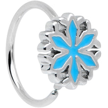 Load image into Gallery viewer, 20G 5/16 Simple Blue Snowflake Christmas Nose Hoop
