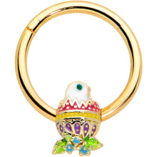 Load image into Gallery viewer, 16G 3/8 Gold Tone Hatched Chick Easter Egg Hinged Segment Ring
