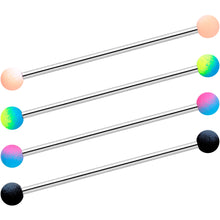 Load image into Gallery viewer, 14G Blue Black Ombre Soft Finish Industrial Barbell 38mm Set of 4

