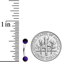 Load image into Gallery viewer, 16G 5/16 Purple Black Ombre Soft Finish Curved Eyebrow Ring
