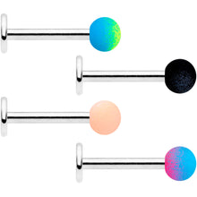 Load image into Gallery viewer, 16G 5/16 Green Purple Blue Pink Soft Ombre Labret Tragus Set of 4

