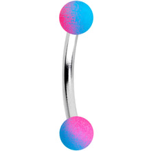 Load image into Gallery viewer, 16G 5/16 Blue Pink Green Ombre Soft Finish Eyebrow Ring Set of 4
