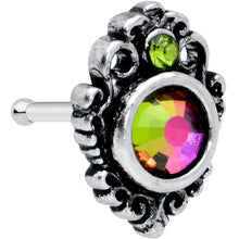 Load image into Gallery viewer, 20G 1/4 Orange Green Tourmaline Fire Nose Bone
