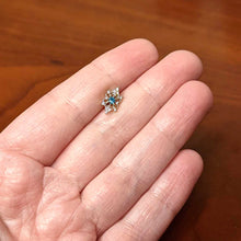 Load image into Gallery viewer, 20G 1/4 Clear Blue Gem Gold Tone Royal Heart Nose Bone
