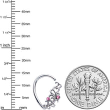 Load image into Gallery viewer, 16G 3/8 Pink Gem Heart Drop Left Ear Cartilage Closure Ring
