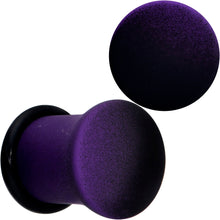 Load image into Gallery viewer, Black Purple Ombre Matte Acrylic Single Flare Plug Set Sizes 2mm-12mm
