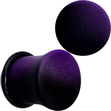 Load image into Gallery viewer, Black Purple Ombre Matte Acrylic Single Flare Plug Set Sizes 2mm-12mm
