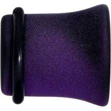 Load image into Gallery viewer, Black Purple Ombre Matte Acrylic Single Flare Plug Set Sizes 2mm-12mm
