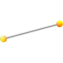 Load image into Gallery viewer, 14G Orange Yellow Ombre Soft Finish Industrial Barbell 38mm

