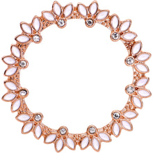 Load image into Gallery viewer, Clear Gem Rose Gold Tone White Leaves Screw Fit Tunnel Plug Set
