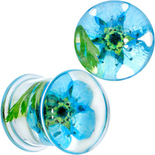 Load image into Gallery viewer, Clear Acrylic Color Pressed Flowers Double Flare Plug Set
