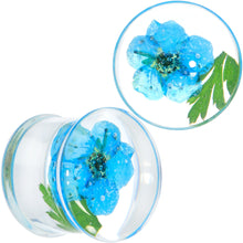 Load image into Gallery viewer, Clear Acrylic Color Pressed Flowers Double Flare Plug Set
