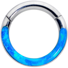 Load image into Gallery viewer, 16G 1/4 Blue Synthetic Opal Implant Grade Titanium Segment Ring
