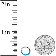 Load image into Gallery viewer, 16G 1/4 Blue Synthetic Opal Implant Grade Titanium Segment Ring
