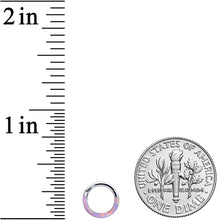 Load image into Gallery viewer, 16G 1/4 Pink Synthetic Opal Implant Grade Titanium Segment Ring
