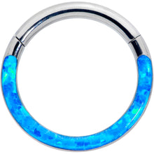Load image into Gallery viewer, 16G 5/16 Blue Synthetic Opal Implant Grade Titanium Segment Ring
