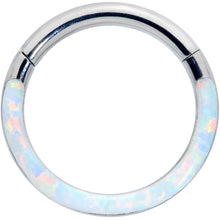 Load image into Gallery viewer, 16G 5/16 White Synthetic Opal Implant Grade Titanium Segment Ring
