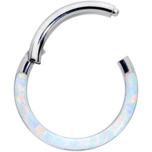 Load image into Gallery viewer, 16G 5/16 White Synthetic Opal Implant Grade Titanium Segment Ring
