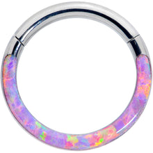 Load image into Gallery viewer, 16G 5/16 Pink Synthetic Opal Implant Grade Titanium Segment Ring
