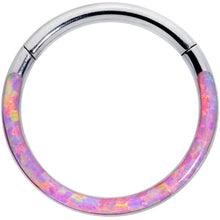Load image into Gallery viewer, 16G 3/8 Pink Synthetic Opal Implant Grade Titanium Segment Ring
