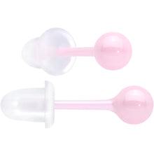 Load image into Gallery viewer, 4mm Pink Ceramic Ball Stud Earrings 18G
