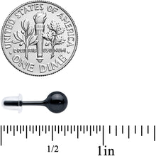 Load image into Gallery viewer, 6mm Black Ceramic Ball Stud Earrings 18G
