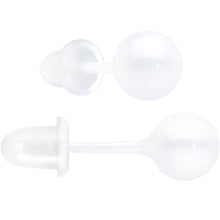 Load image into Gallery viewer, 6mm White Ceramic Ball Stud Earrings 18G
