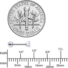 Load image into Gallery viewer, 18G 1/4 Clear CZ Gem 3mm Round Cartilage Tragus Earring
