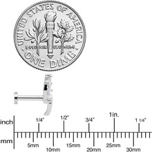 Load image into Gallery viewer, 16G 1/4 Clear CZ Gem Leaves Internally Threaded Labret Tragus

