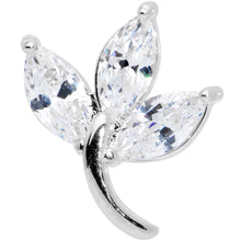 Load image into Gallery viewer, 16G 5/16 Clear CZ Gem Leaves Internally Threaded Labret Tragus
