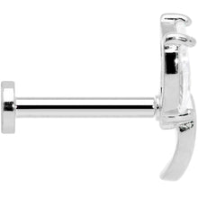 Load image into Gallery viewer, 16G 5/16 Clear CZ Gem Leaves Internally Threaded Labret Tragus
