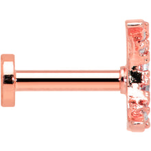 Load image into Gallery viewer, 16G 1/4 Clear CZ Gem Rose Gold Tone Moon Internal Thread Labret
