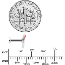 Load image into Gallery viewer, 16G 1/4 Dragonfly Red Wings Internally Threaded Labret Tragus
