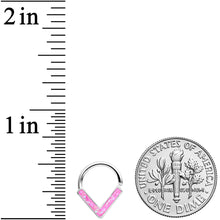Load image into Gallery viewer, 16G 5/16 Pink Faux Opal Chevron Cartilage Closure Ring
