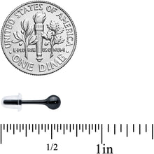 Load image into Gallery viewer, 4mm Black Ceramic Ball Stud Earrings 18G
