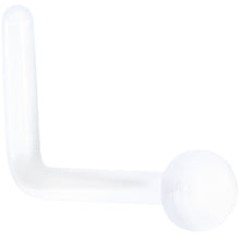 Load image into Gallery viewer, 20G 1/4 Clear Bioplast Flat Top L Shape Nose Retainer Set of 10
