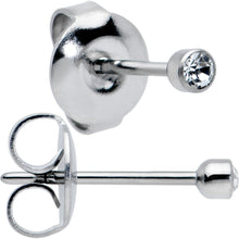 Load image into Gallery viewer, 2.5mm Cubic Zirconia Bezel G23 Titanium Post Stud Earrings
