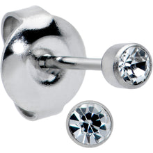 Load image into Gallery viewer, 3mm Cubic Zirconia Bezel G23 Titanium Post Stud Earrings
